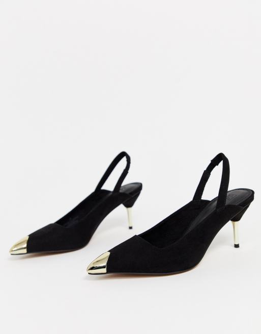 Asos black shop kitten heels