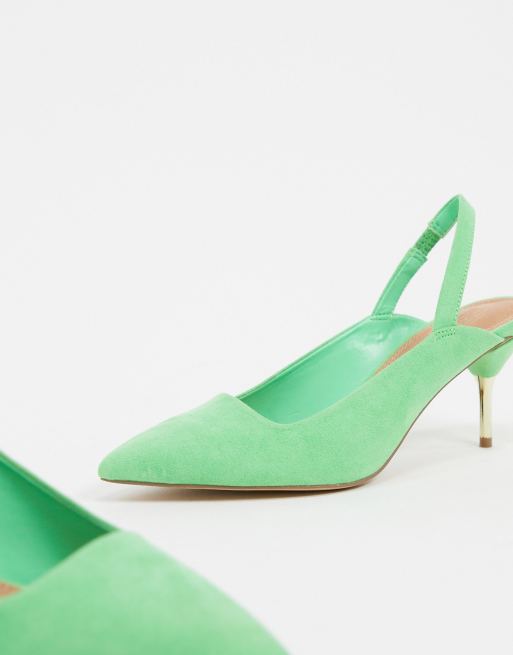 Green kitten shop heel shoes uk