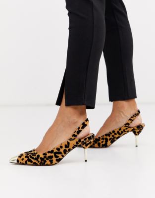 leopard slingback kitten heels