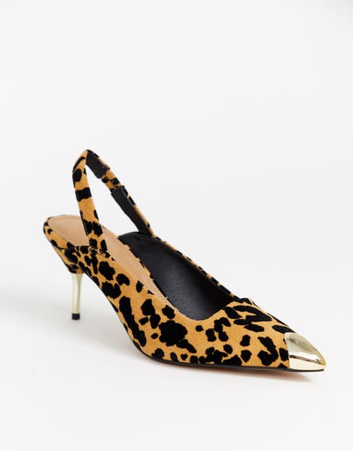 Leopard slingback best sale kitten heels