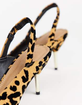 leopard print slingback kitten heels