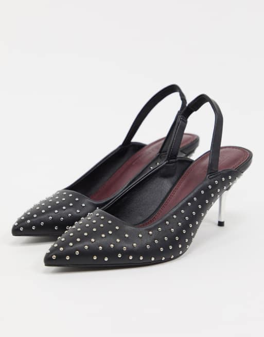 Kitten heel hot sale studded shoes