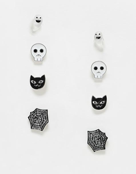 ASOS DESIGN – Säsongsmönstrade örhängen, 4-pack - view 1