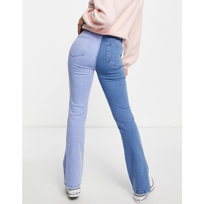 Donna BPrvm DESIGN - Sassy - Jeans a vita alta a sigaretta con spacco davanti lavaggio in due tonalità