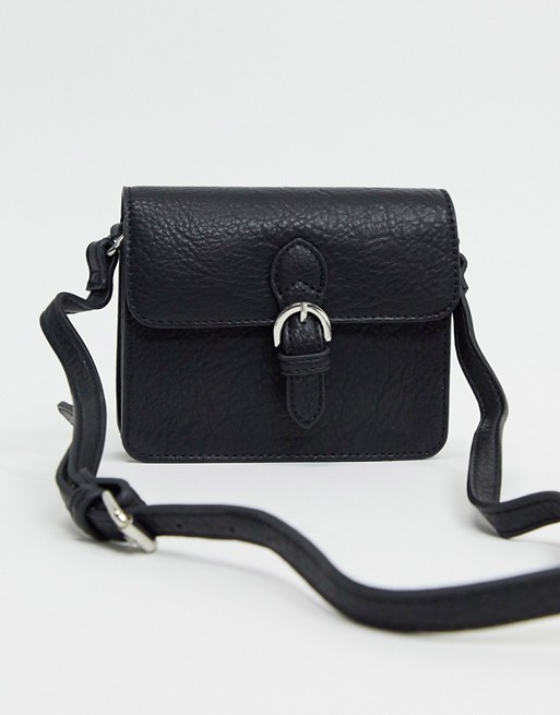 ASOS DESIGN satchel bag in black grainy PU