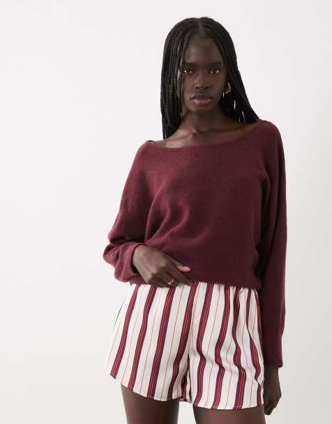 ASOS DESIGN satijnen instapshort co-ord met streep - view 1