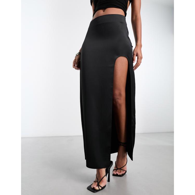 YAS Satijnen rok met elastische band, model 'PASTELLA' in rosé online