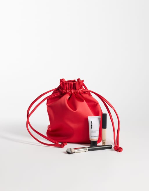 ASOS DESIGN - Satijnen tasje met afneembare crossbody band in rood, 2 van 4
