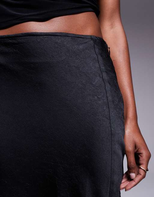 ASOS DESIGN satin and lace mix maxi skirt in black | ASOS