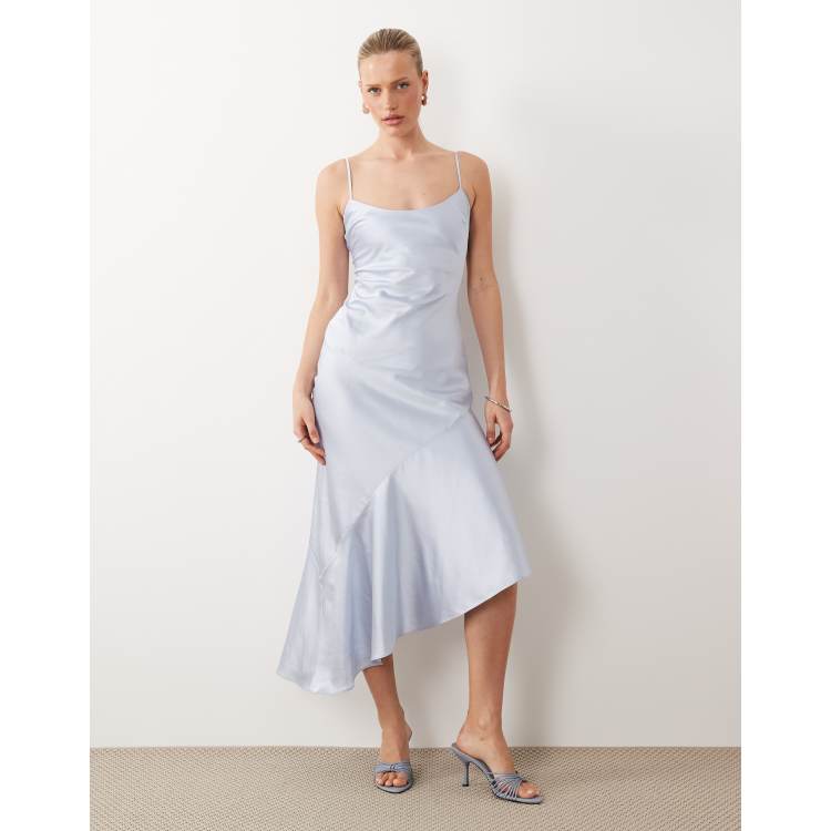 ice blue silk dress Elsa Ice Blue Maxi Dress with Neck Scarf XXL main image 1