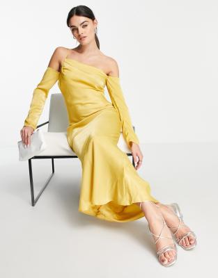 Asos gold 2025 satin dress