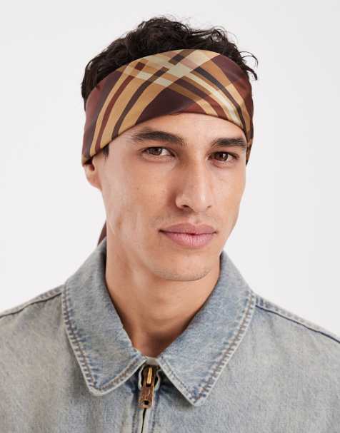 ASOS DESIGN satin bandana in check print - view 2
