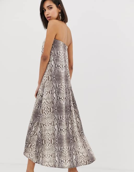 Snake print strapless on sale dress