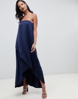 satin bandeau maxi dress