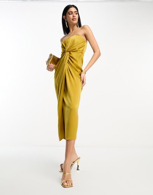 Asos design soft layered bandeau sales midi dress