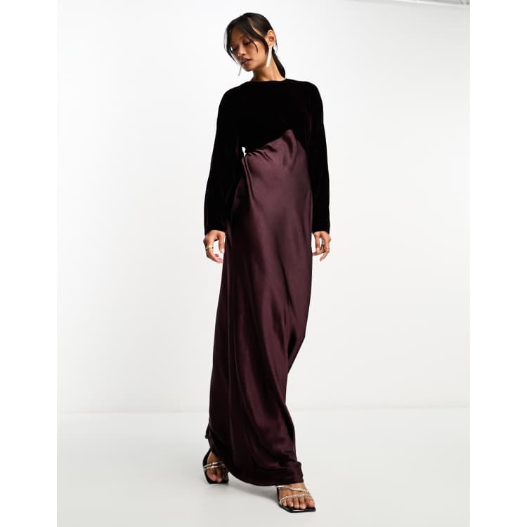 Asos burgundy velvet on sale dress