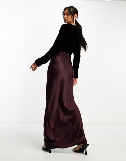 Asos burgundy hotsell velvet dress