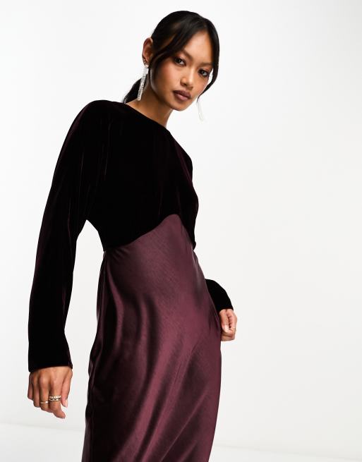 Asos burgundy velvet dress best sale