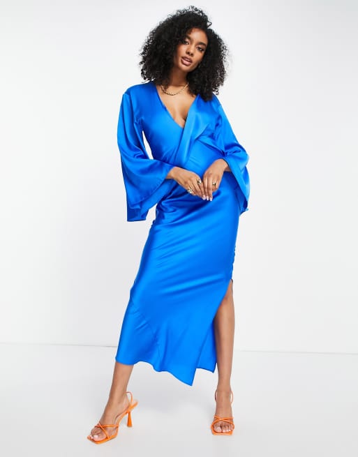 Satin batwing clearance dress