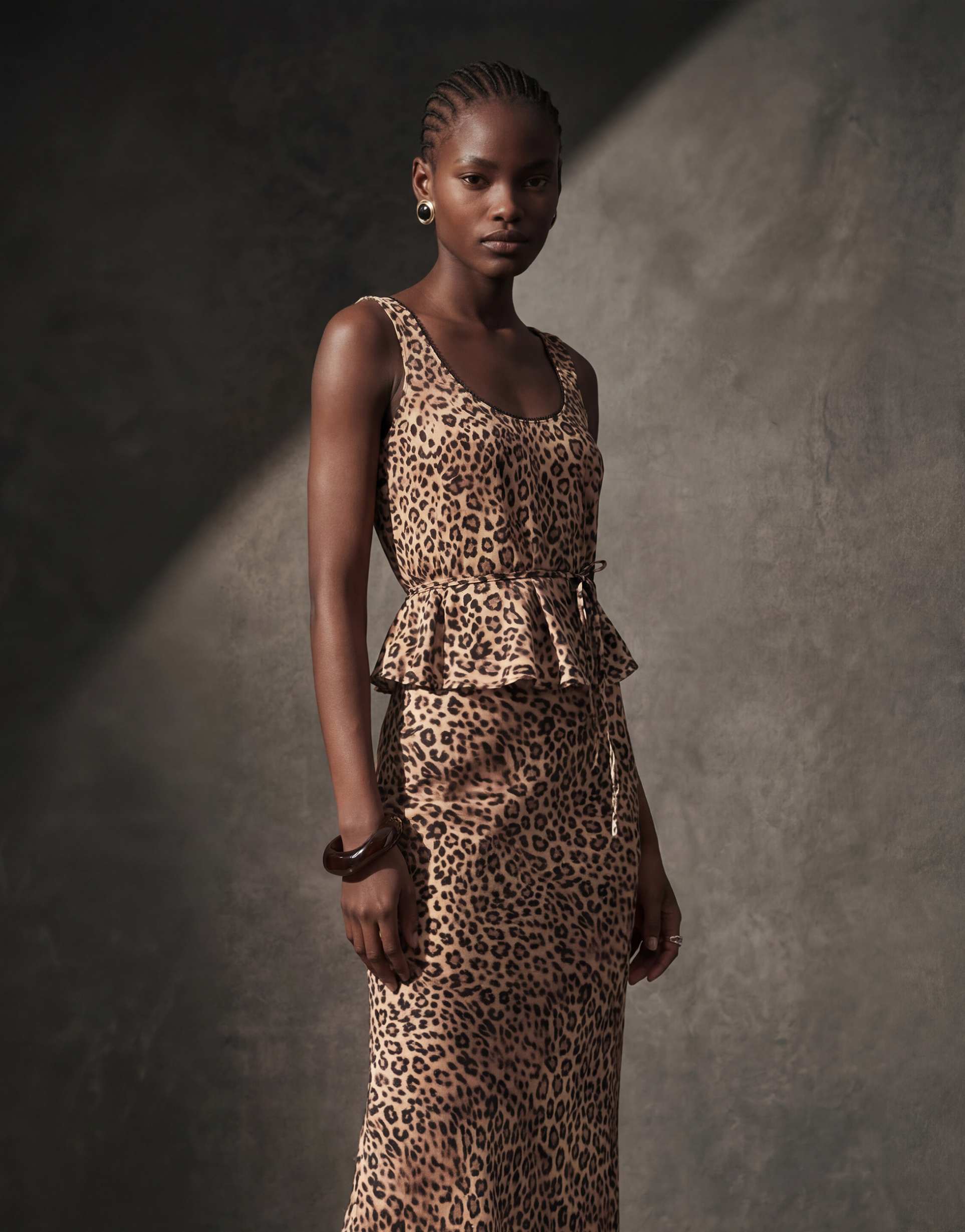 asos design satin bias cut maxi skirt in leopard print