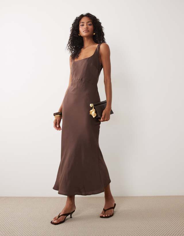 brown dress purse JW PEI Holly metal pendant embellished clutch in dark Jovani 47029 Corset Long active-style 23 x 23 cm Chiffon Colors:Yellow 632