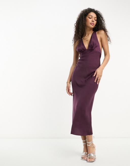 Asos wine hot sale dress