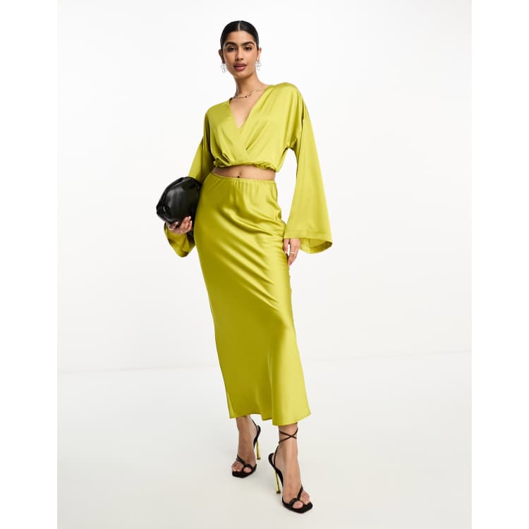 Asos chartreuse belted coat sale