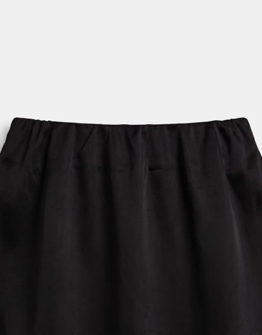 ASOS DESIGN satin bias maxi skirt in black, 8 of 11