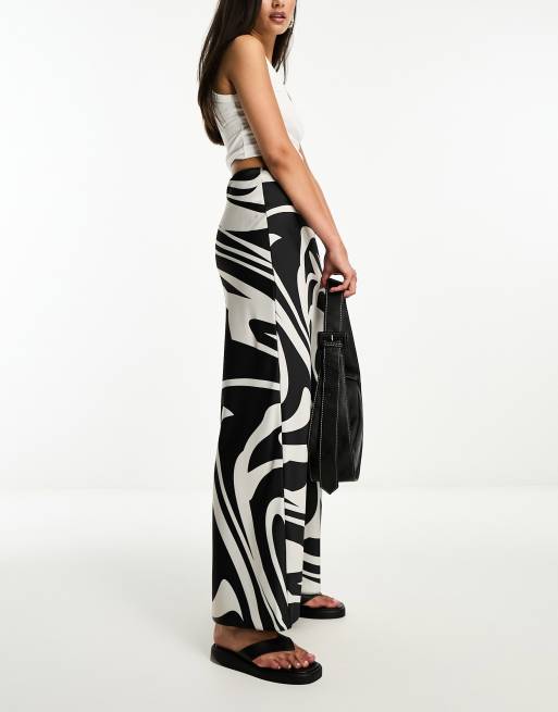 ASOS DESIGN satin bias maxi skirt in graphic marble print | ASOS