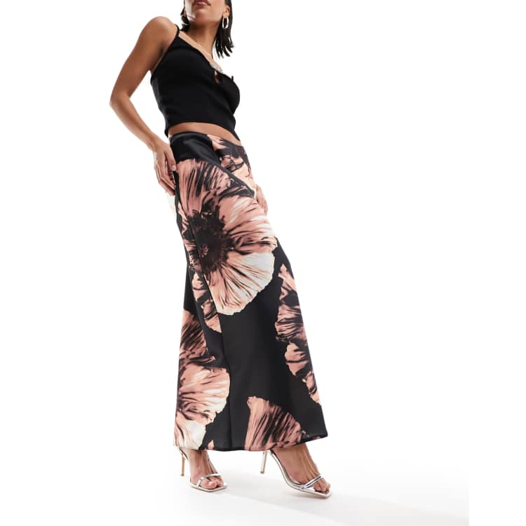 Asos floral maxi skirt online