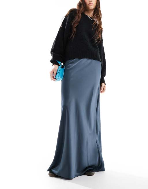 Long maxi cheap navy skirt