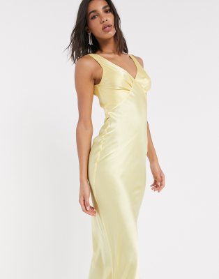 ASOS DESIGN satin bias midi cami slip 