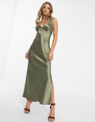 khaki slip dress