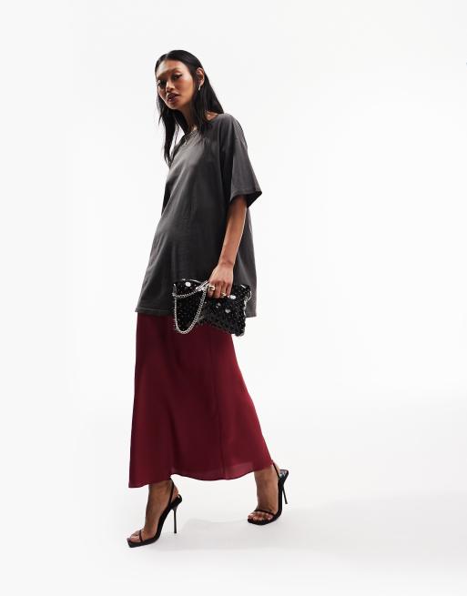 Asos red midi outlet skirt