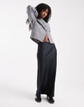 [ASOS DESIGN] ASOS DESIGN satin bias midi skirt in black 12 black