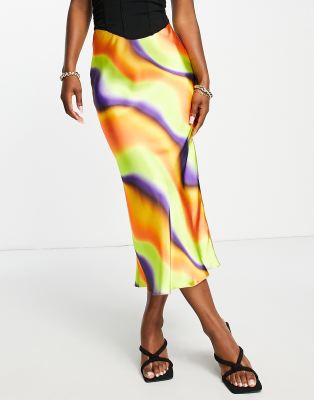 bright midi skirt