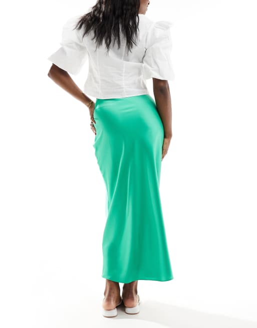 Asos green maxi skirt best sale