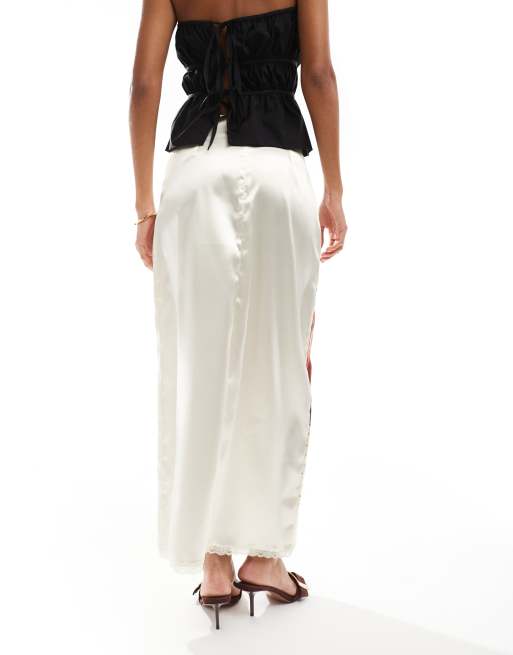 Asos white satin skirt best sale