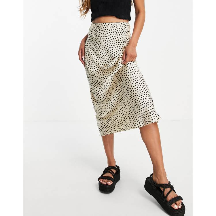 ASOS DESIGN satin bias midi skirt in leopard print ASOS