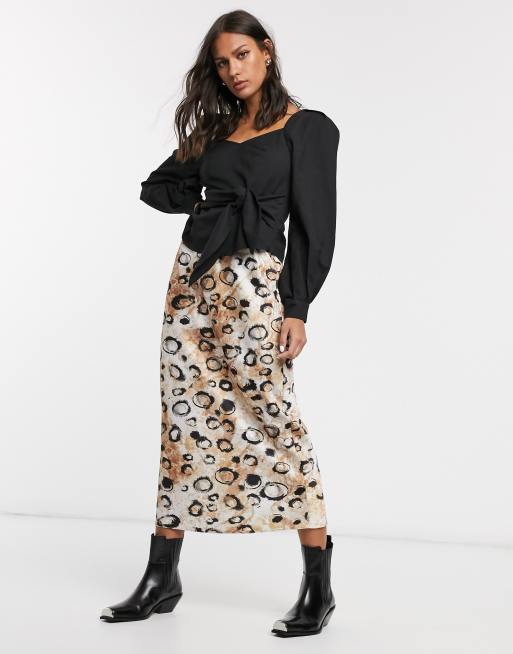 Asos printed shop midi skirt