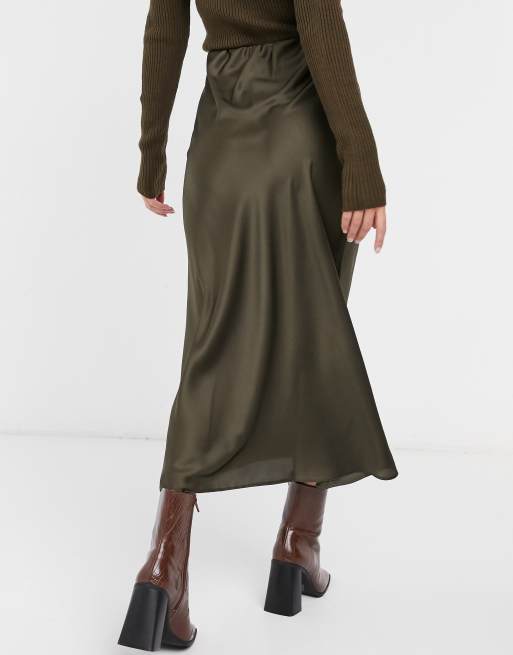 Silk 2025 khaki skirt