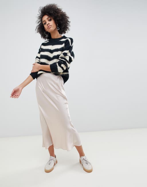 Satin midi skirt sales asos