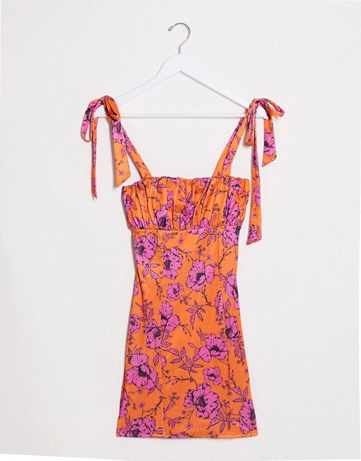 Asos design satin bodycon mini dress in floral print online wholesalers europe