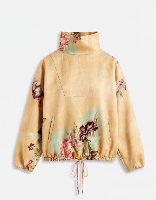 ASOS DESIGN satin bomber med ståkrage i blommigt, 5 av 8