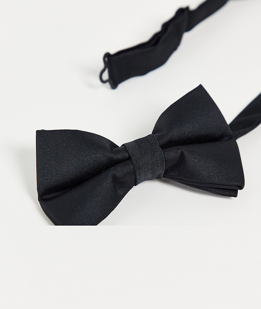 ASOS DESIGN satin bow tie & cummerbund set in black