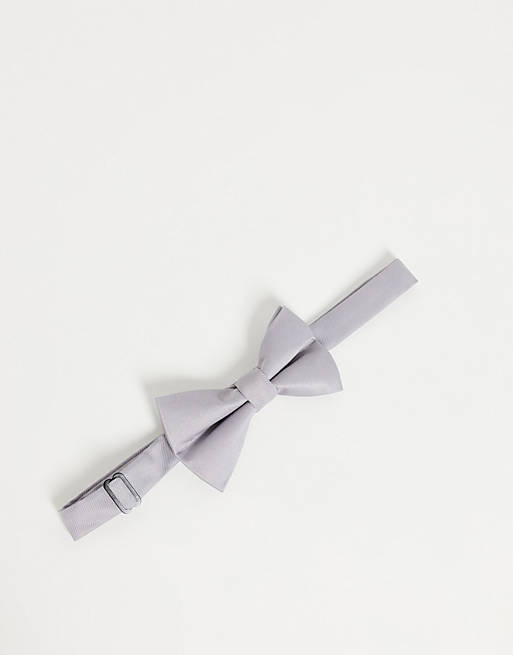 ASOS DESIGN satin bow tie in grey