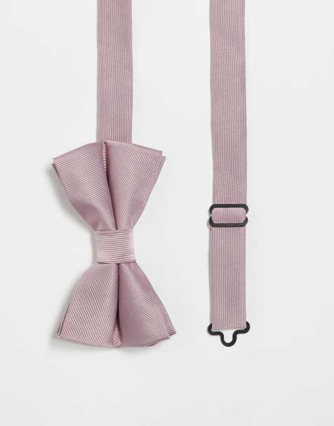 ASOS DESIGN satin bow tie in pink - view 1