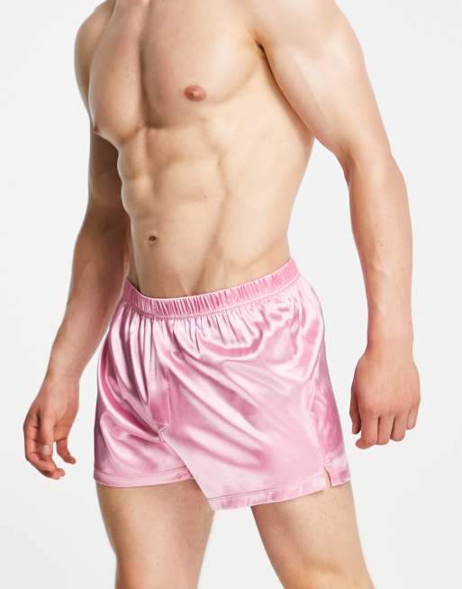 LIQUID SATIN Boxer Shorts - Small to 4XL - Hot Pink