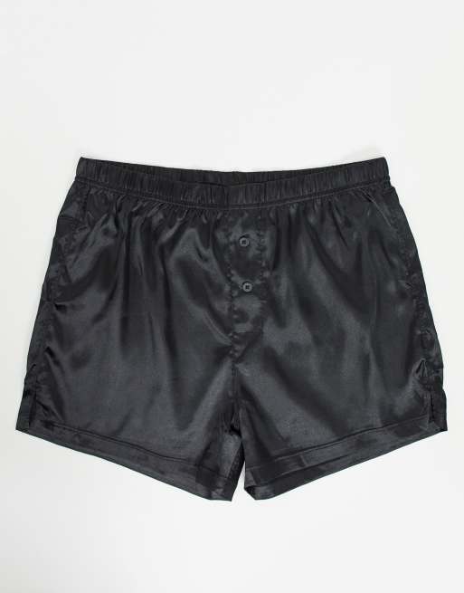 Black satin clearance boxer shorts