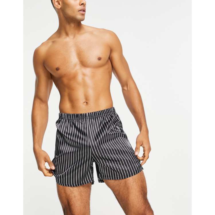 ASOS DESIGN short woven boxers in black